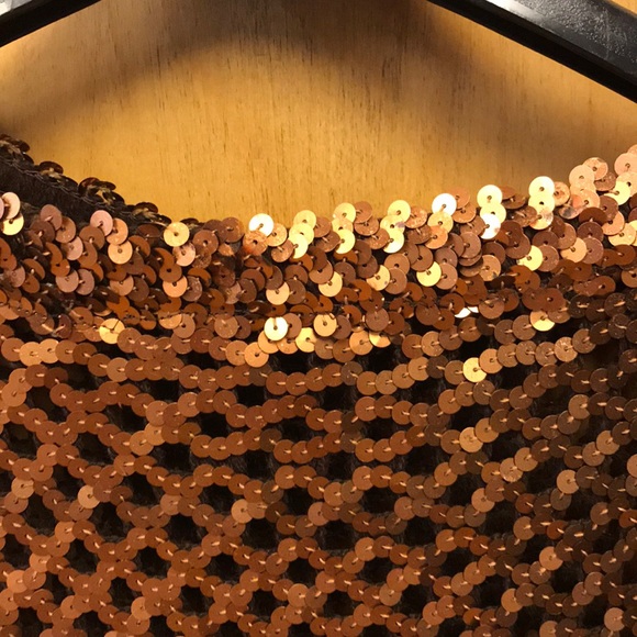Bronze Sequined Mesh Top - Picture 4 of 6
